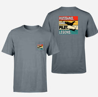 Thumbnail for Husband & Dad & Pilot & Legend Designed Pocket T-Shirts