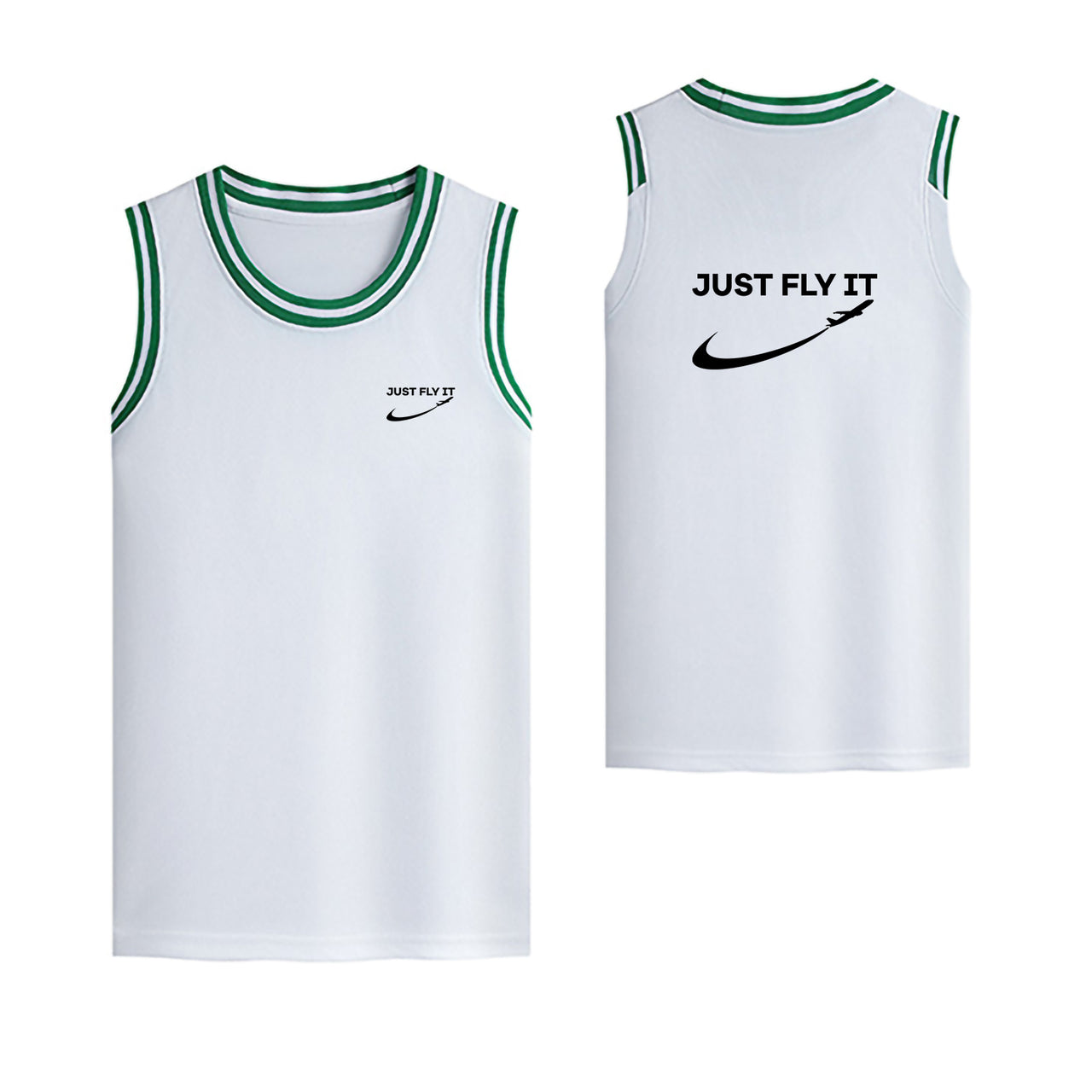 Just Fly It 2 Designed Basketball Style Sports Tank Tops