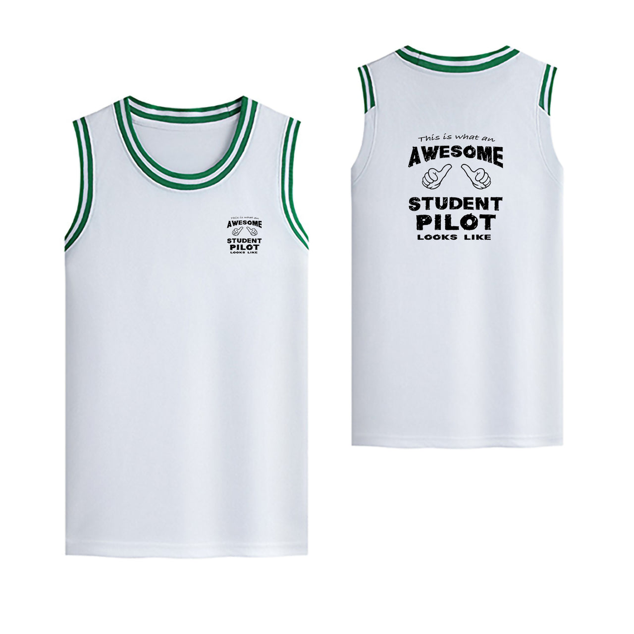 Student Pilot Designed Basketball Style Sports Tank Tops