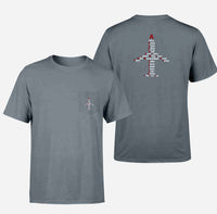 Thumbnail for Airplane Shape Aviation Alphabet Designed Pocket T-Shirts