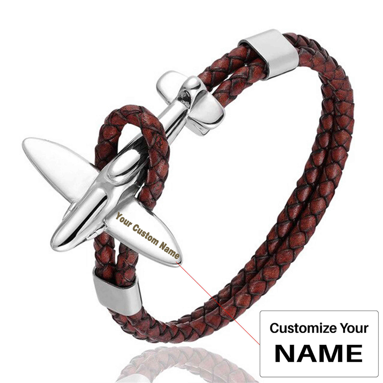 Small Airplane Designed Leather Bracelets