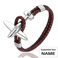 Thumbnail for Small Airplane Designed Leather Bracelets