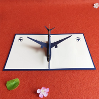 Thumbnail for Airplane Blue Paper Cuttings 3D greeting card