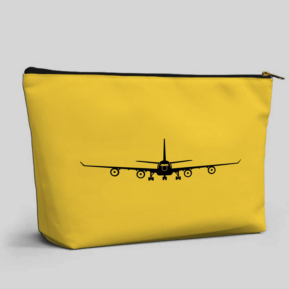 Airbus A340 Silhouette Designed Zipper Pouch