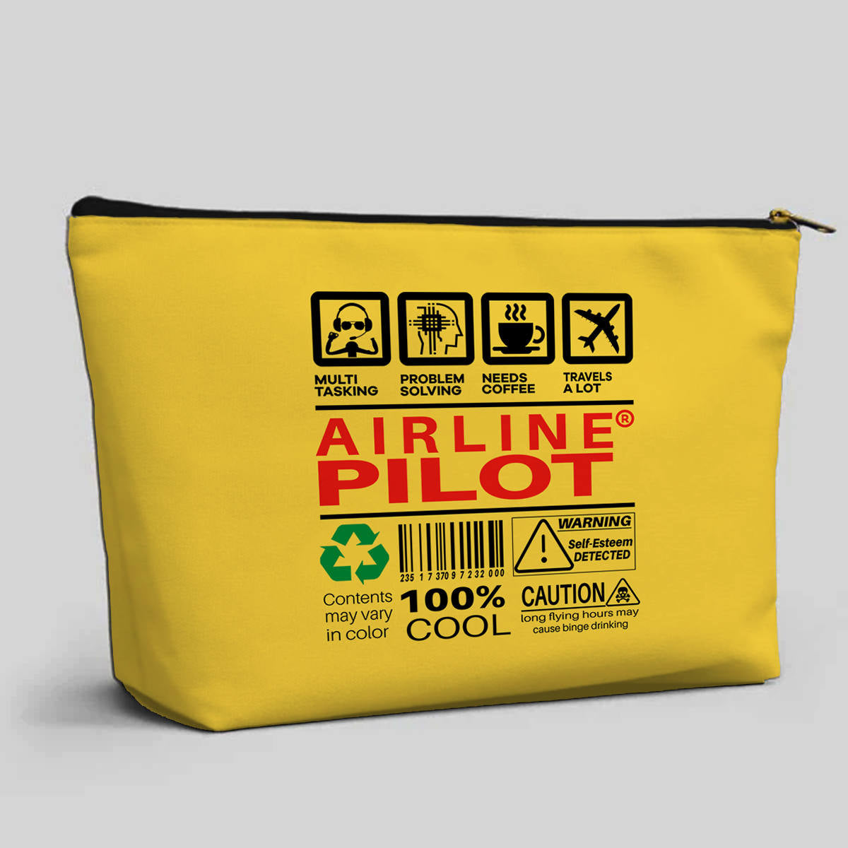 Airline Pilot Label Designed Zipper Pouch