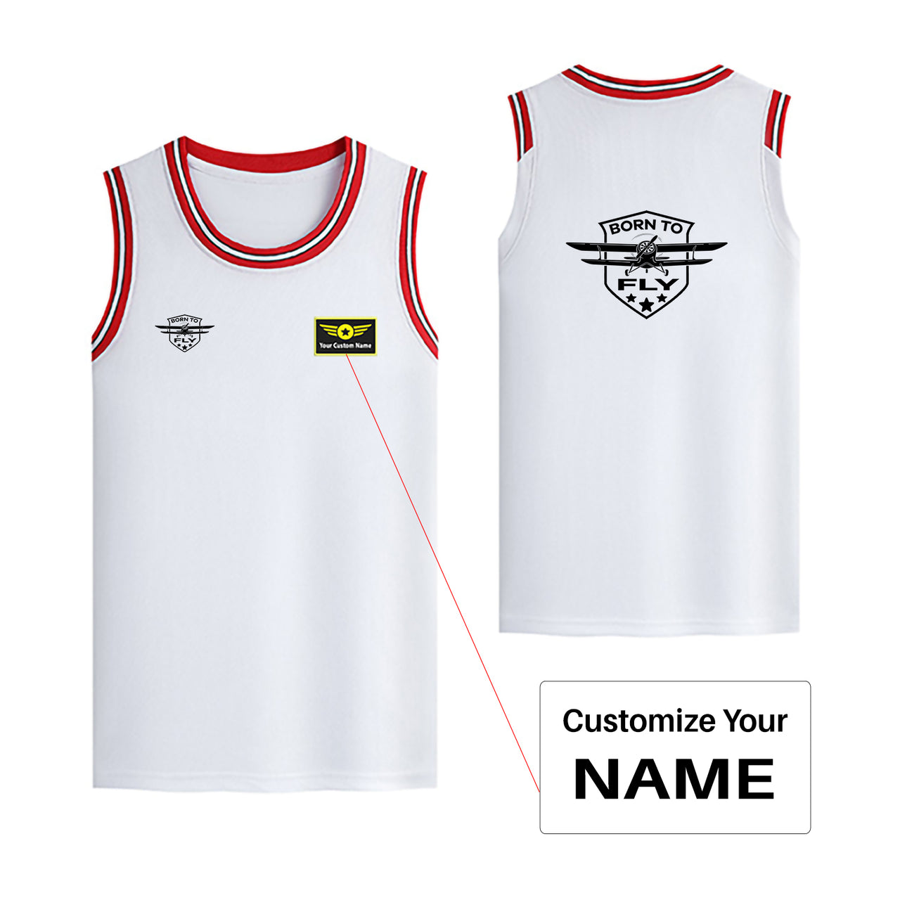 Born To Fly Designed Designed Basketball Style Sports Tank Tops