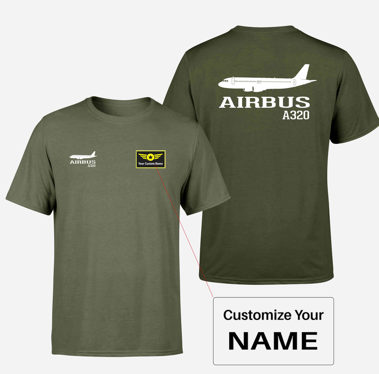 Airbus A320 Printed Double-Side T-Shirts