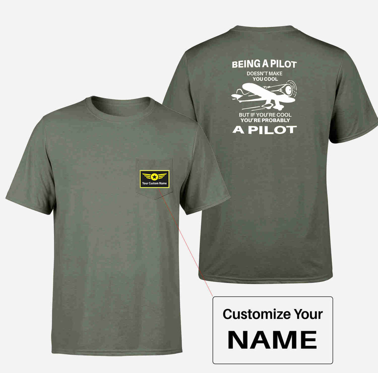 If You're Cool You're Probably a Pilot Designed Pocket T-Shirts