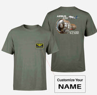 Thumbnail for Airbus A320 & V2500 Engine Designed Pocket T-Shirts