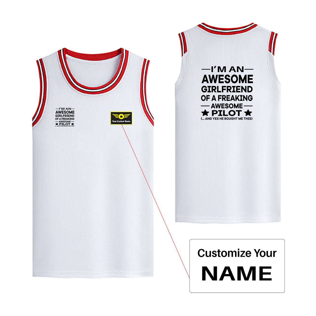 I am an Awesome Girlfriend Designed Basketball Style Sports Tank Tops