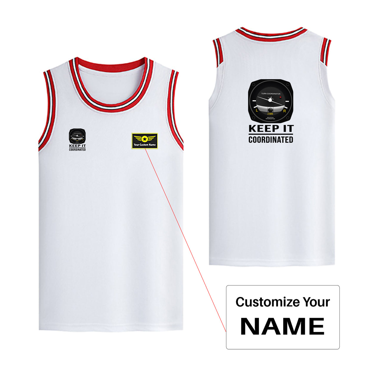 Keep It Coordinated Designed Basketball Style Sports Tank Tops