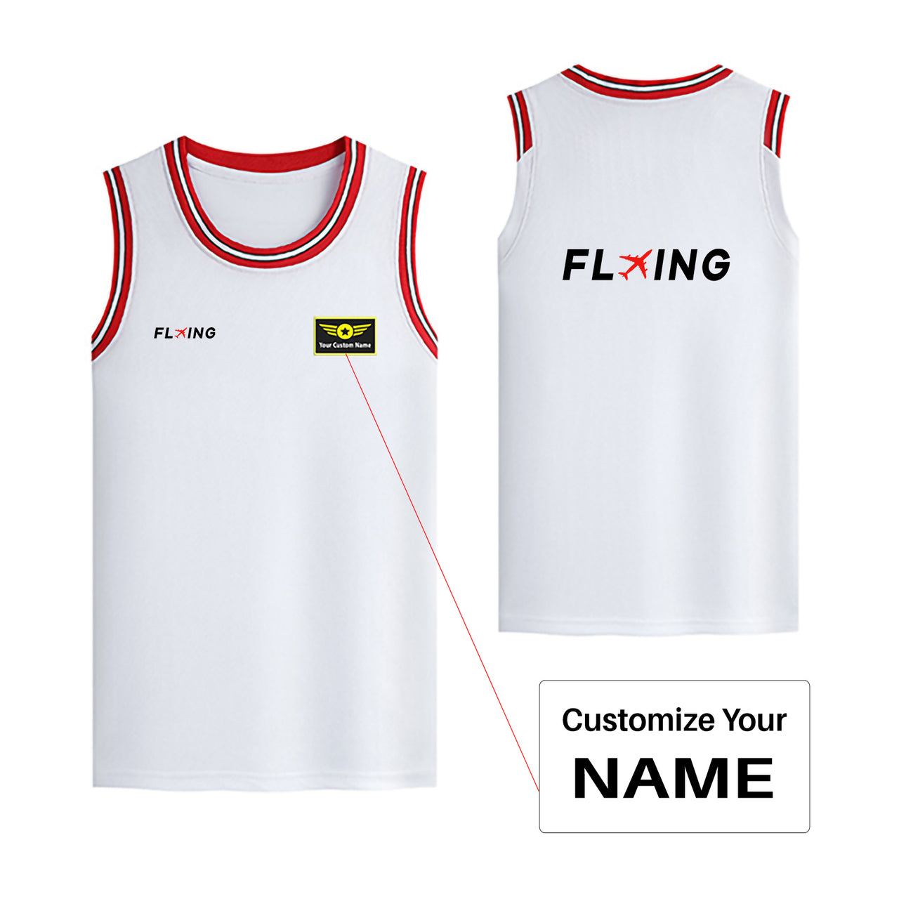 Flying Designed Basketball Style Sports Tank Tops