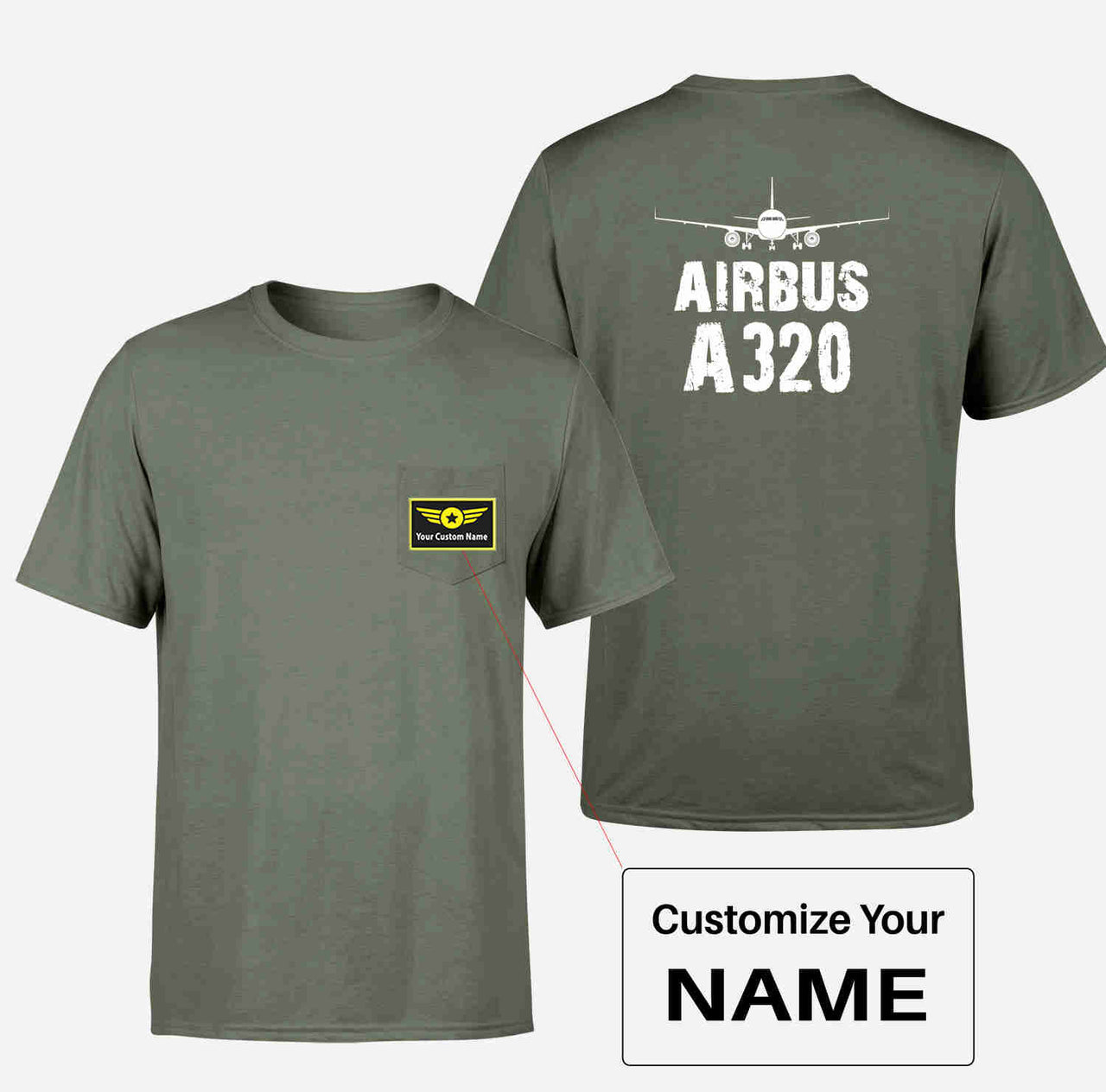 Airbus A320 & Plane Designed Pocket T-Shirts