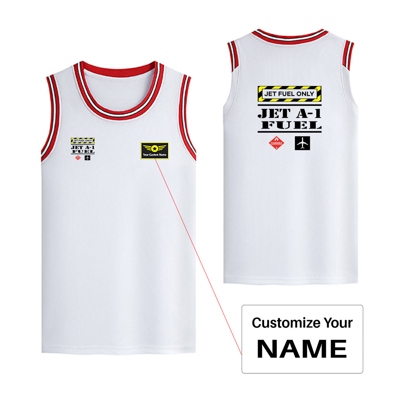 Jet Fuel Only Designed Basketball Style Sports Tank Tops