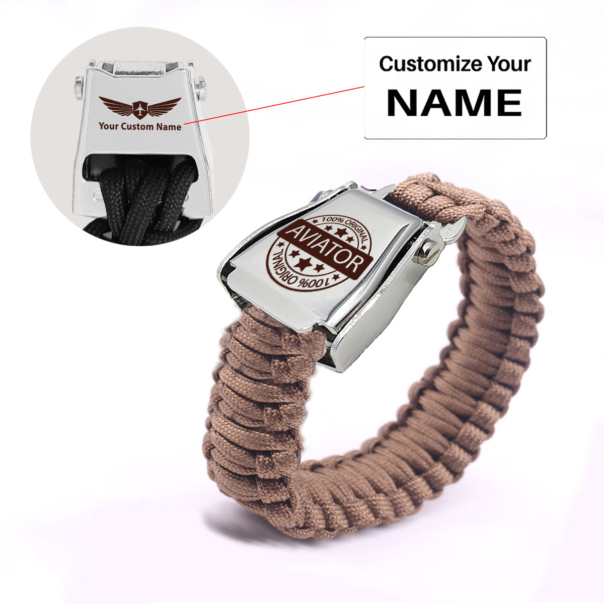 %100 Original Aviator Design Airplane Seat Belt Bracelet