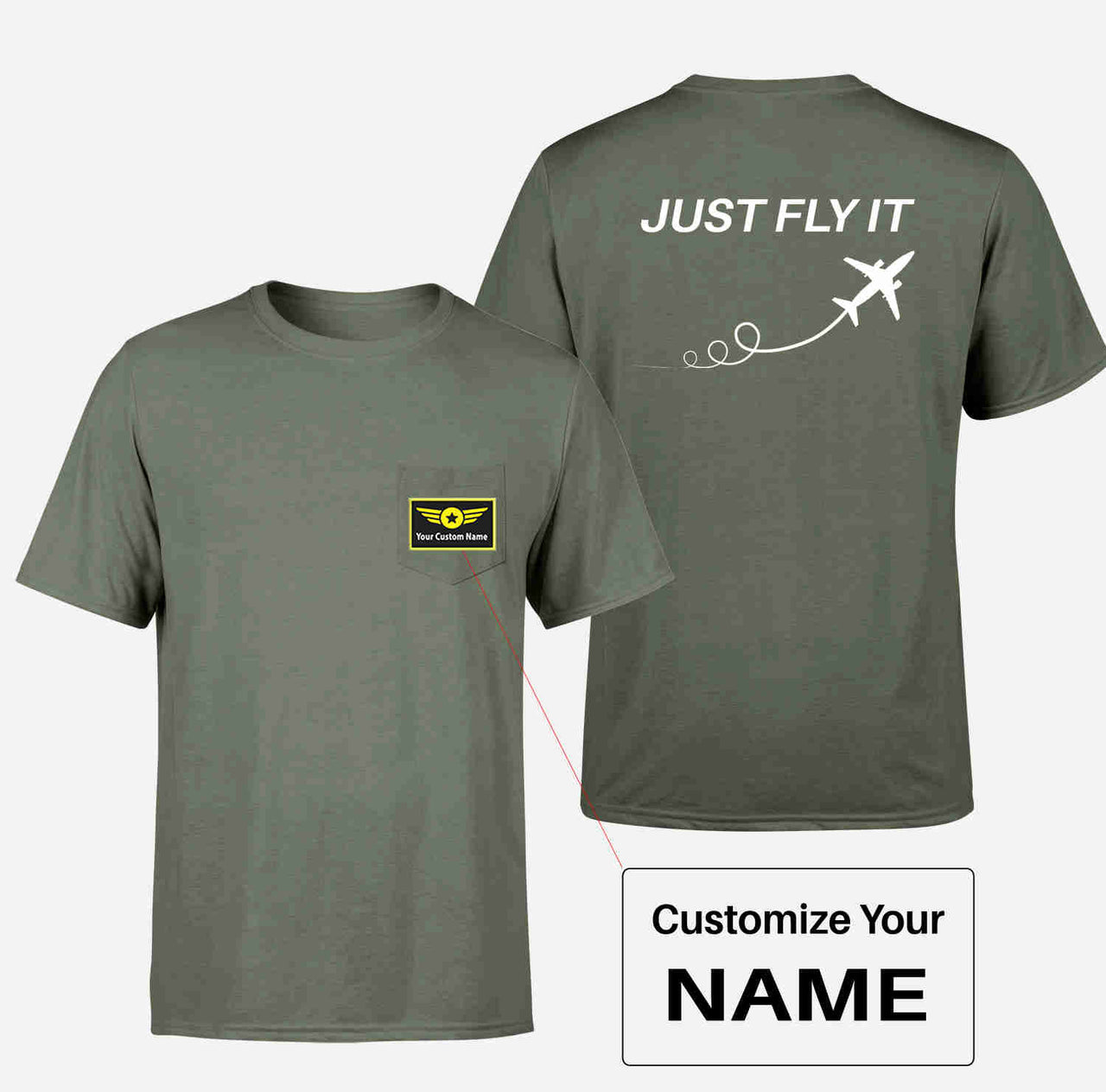 Just Fly It Designed Pocket T-Shirts