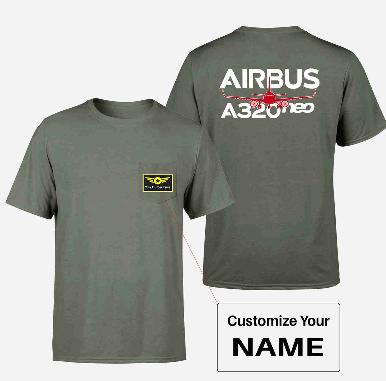 Amazing Airbus A320neo Designed Pocket T-Shirts