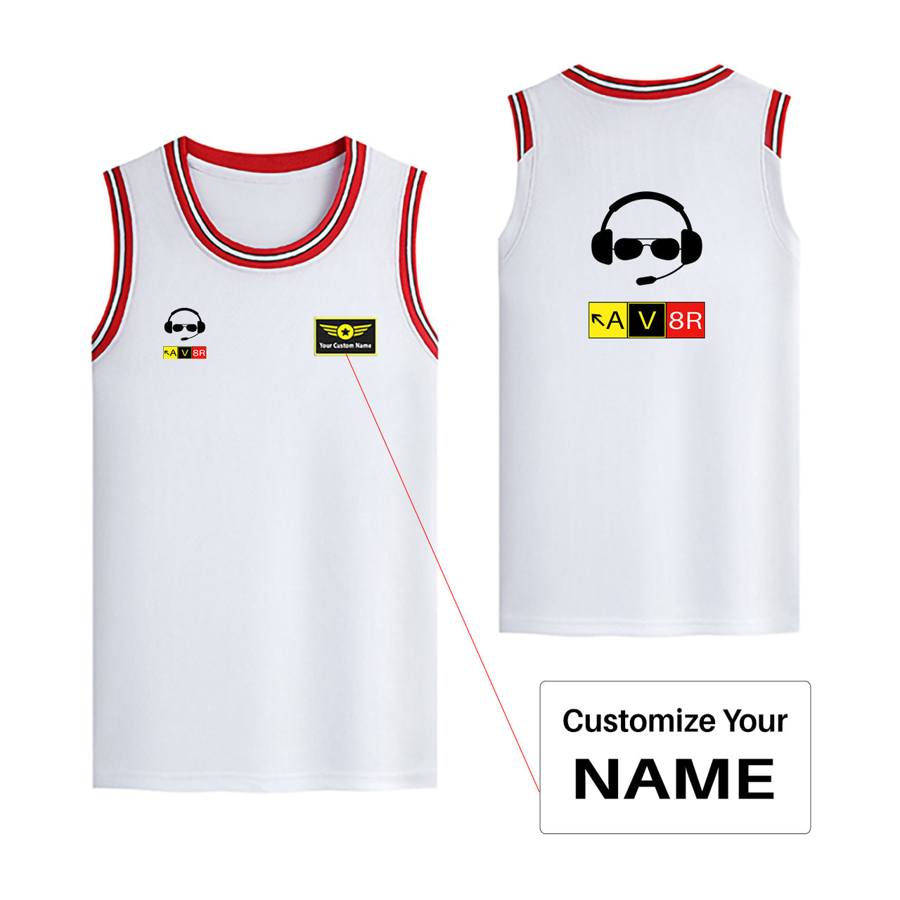 AV8R 2 Designed Basketball Style Sports Tank Tops