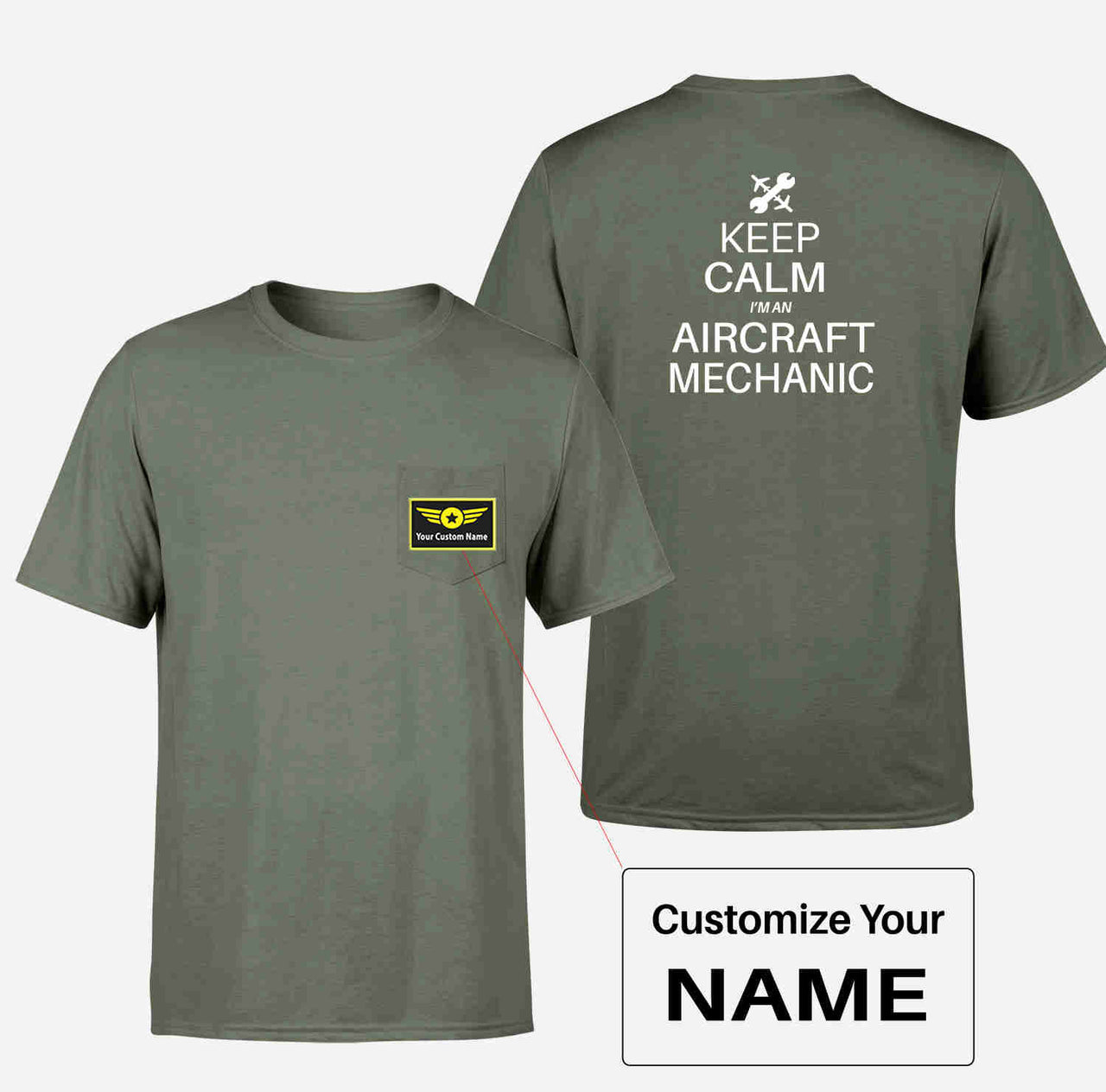 Aircraft Mechanic Designed Pocket T-Shirts