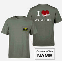 Thumbnail for I Love Aviation Designed Pocket T-Shirts