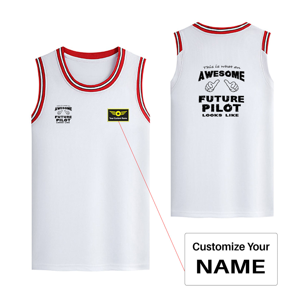 Future Pilot Designed Basketball Style Sports Tank Tops