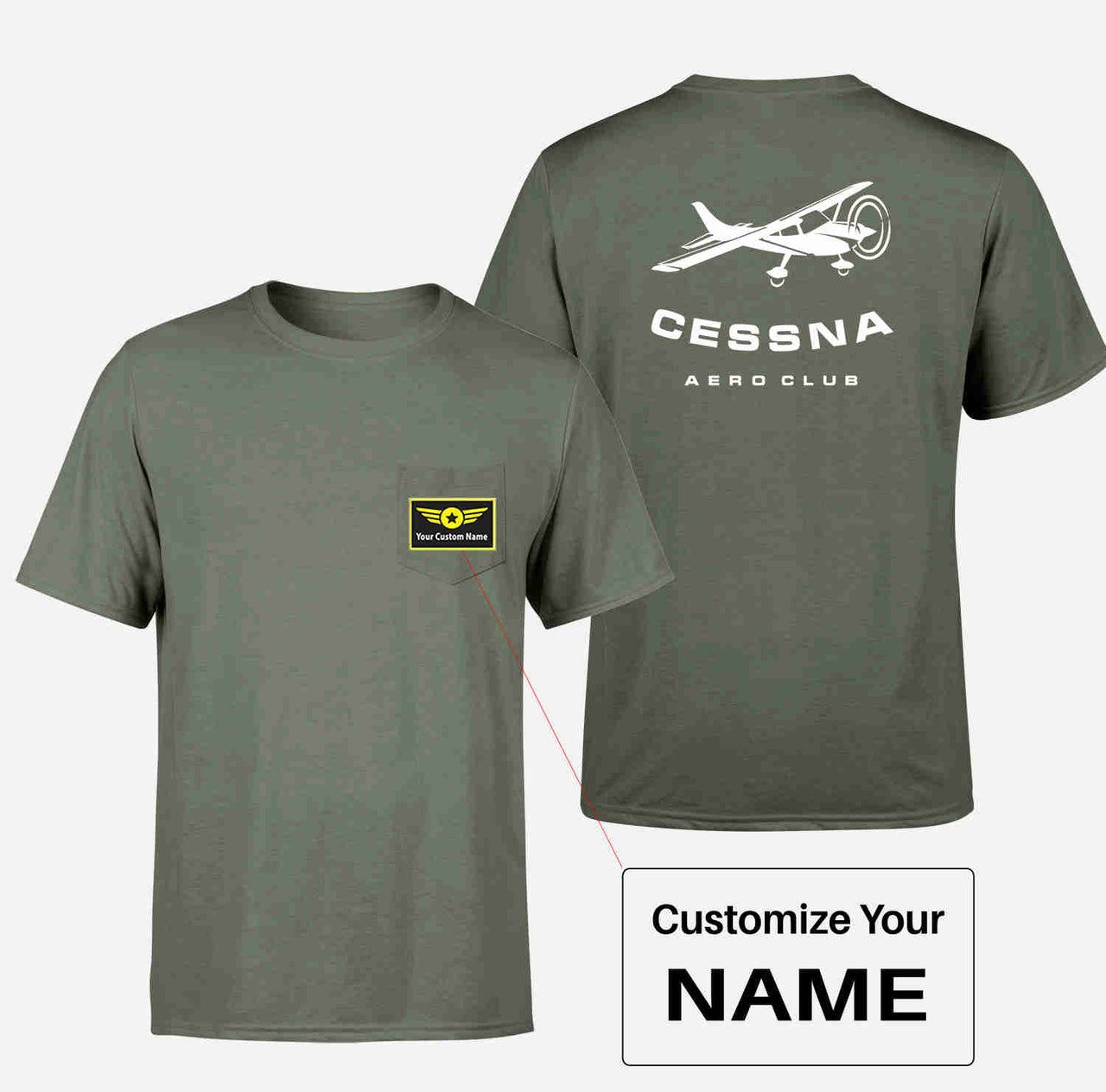 Cessna Aeroclub Designed Pocket T-Shirts