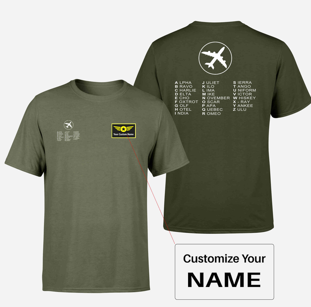 Aviation Alphabet 2 Double-Side T-Shirts