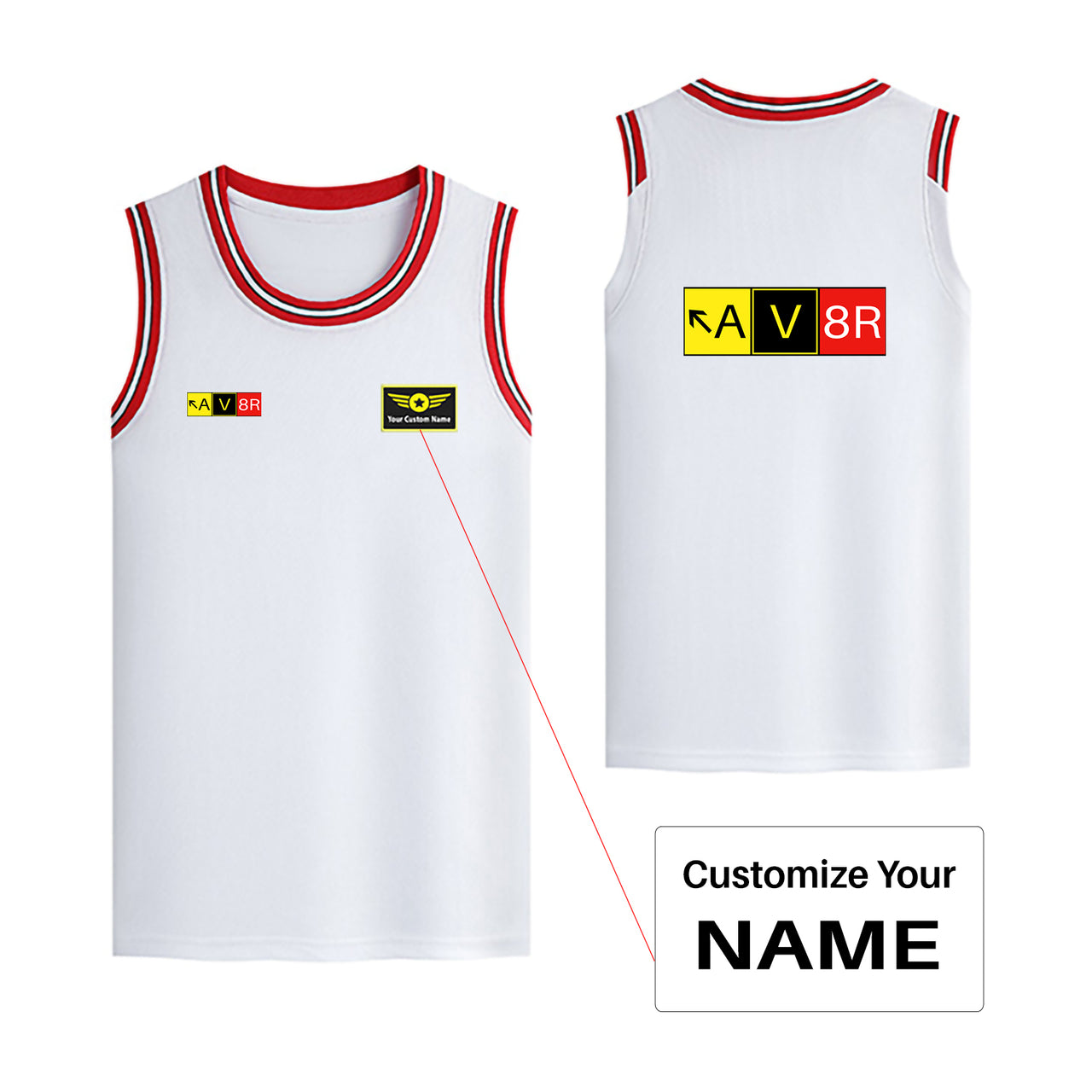 AV8R Designed Basketball Style Sports Tank Tops