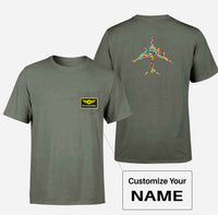 Thumbnail for Colourful Airplane Designed Pocket T-Shirts