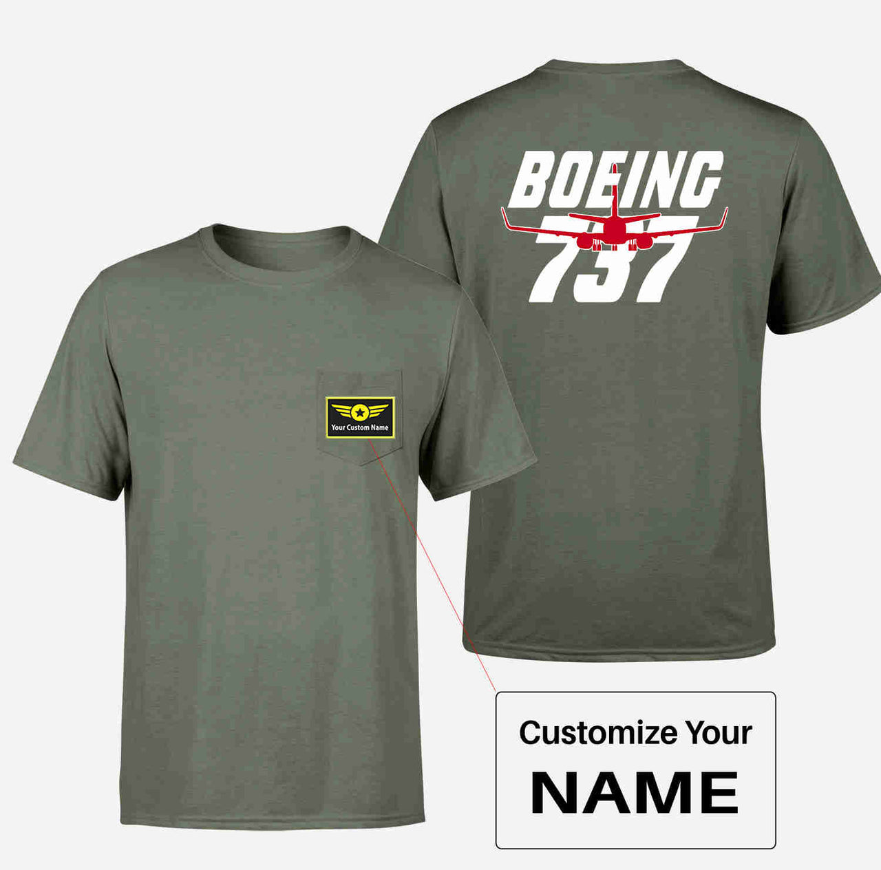 Amazing Boeing 737 Designed Pocket T-Shirts