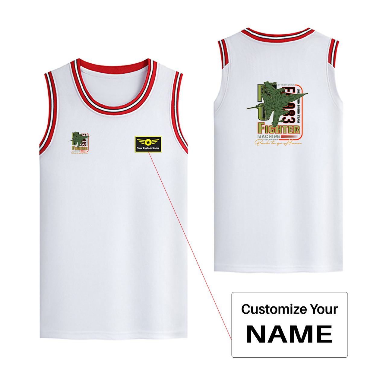 Fighter Machine Designed Basketball Style Sports Tank Tops