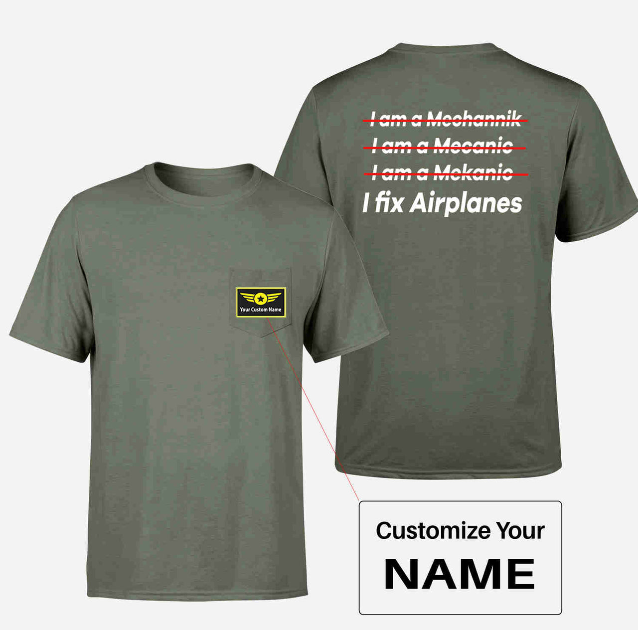 I Fix Airplanes Designed Pocket T-Shirts