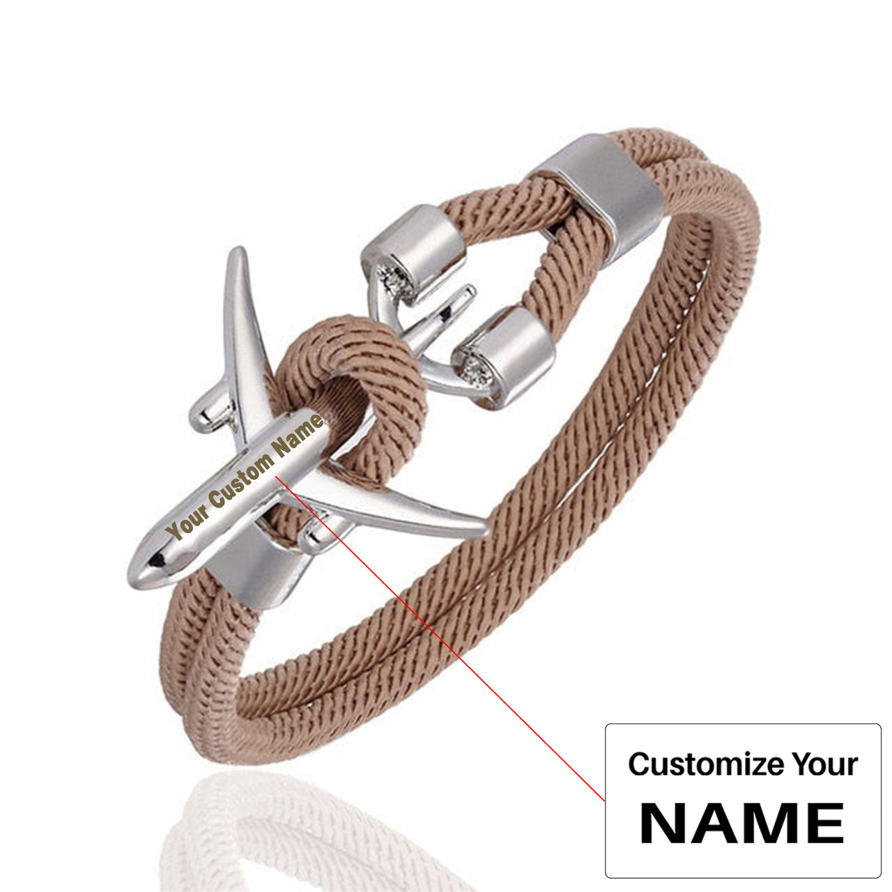 (Edition 2) Super Quality Stylish Airplane Shape Bracelets Silver(Pure Colours)