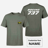 Thumbnail for Boeing 737 & Text Designed Pocket T-Shirts