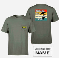 Thumbnail for Husband & Dad & Aircraft Mechanic & Legend Designed Pocket T-Shirts