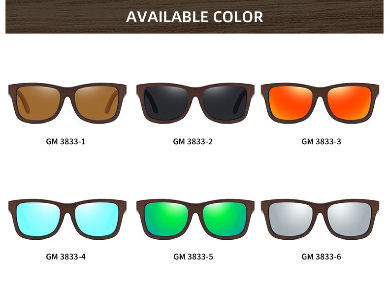 New Retro Polarized Wooden Frame Sunglasses