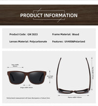 Thumbnail for New Retro Polarized Wooden Frame Sunglasses