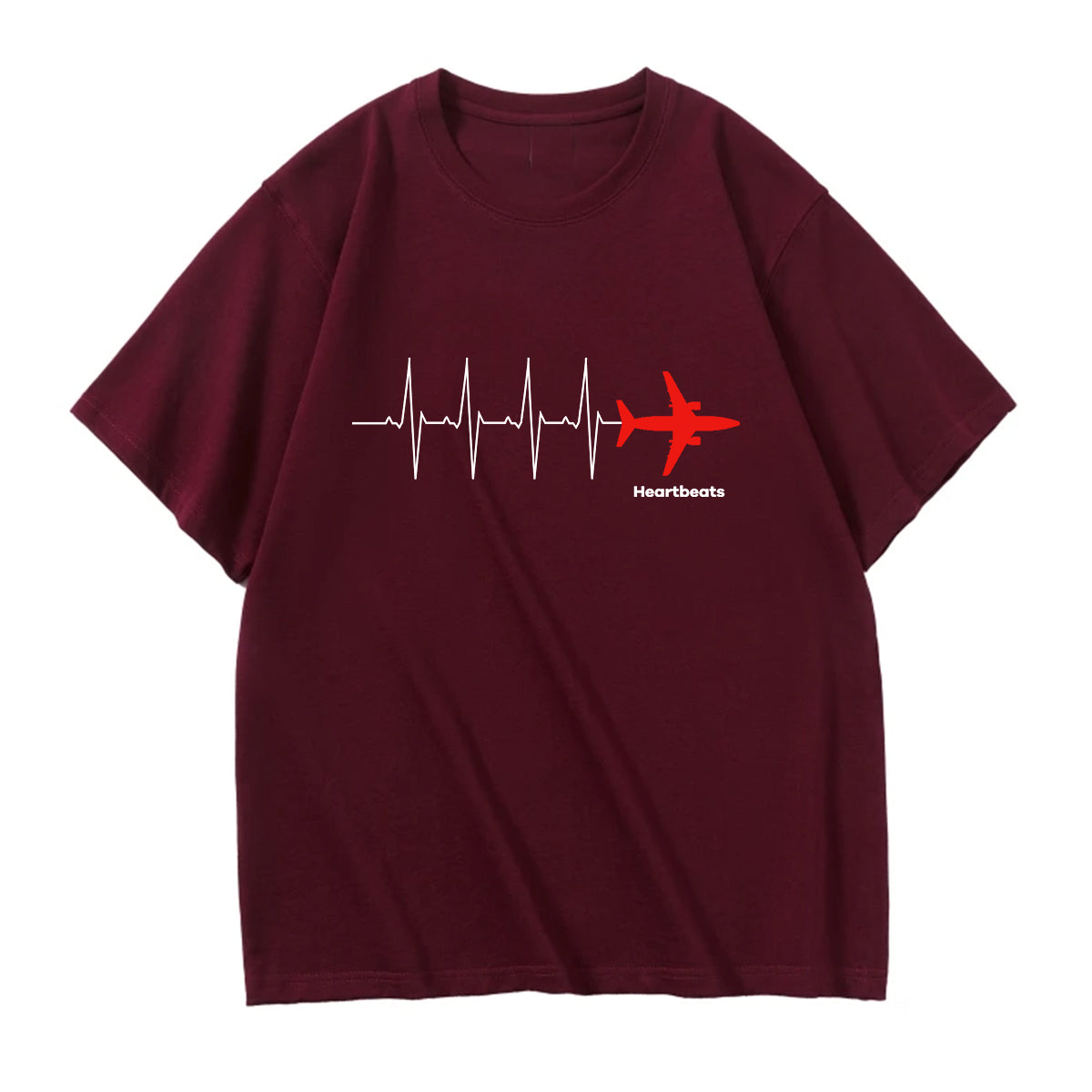 Aviation Heartbeats Designed Relax Fit T-Shirts