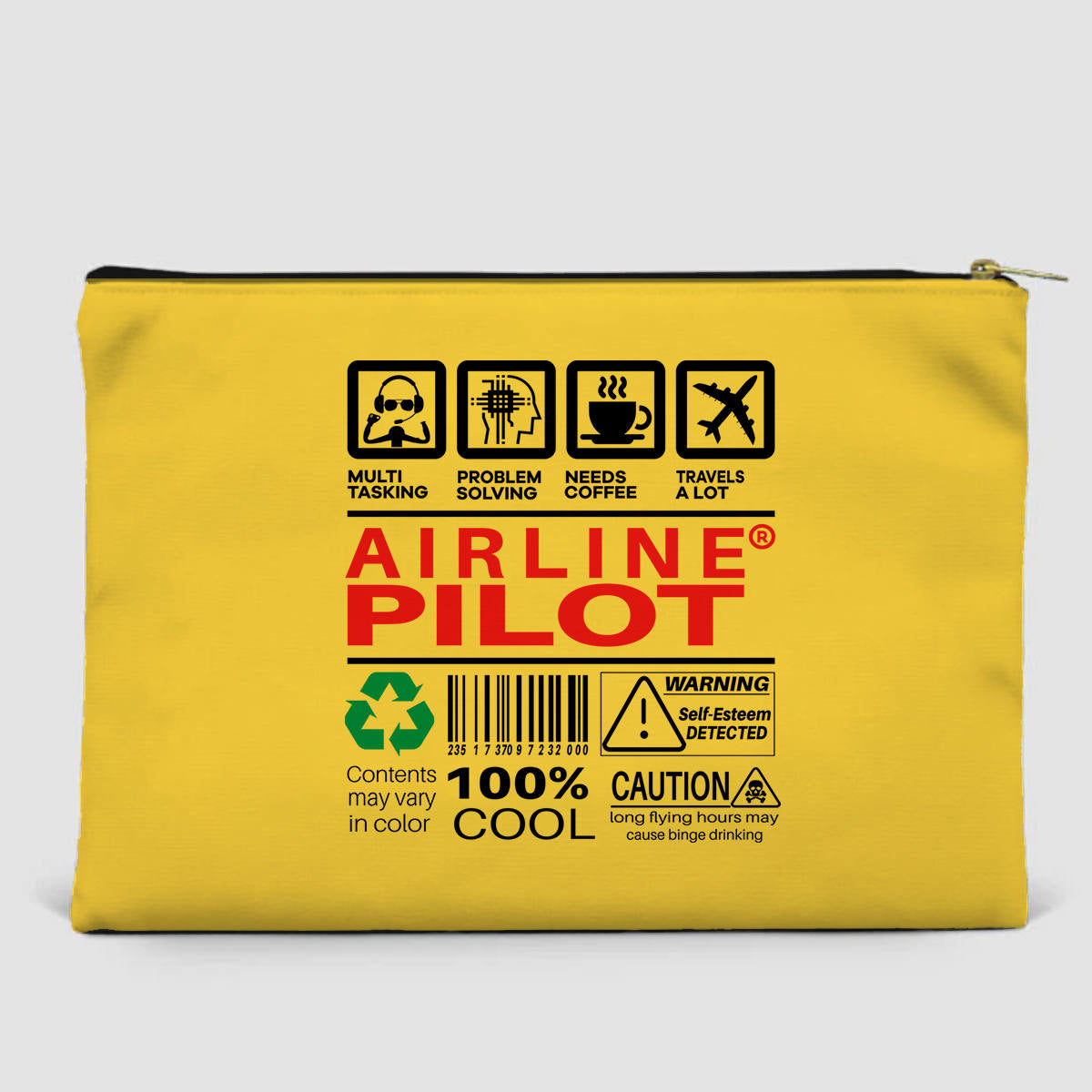 Airline Pilot Label Designed Zipper Pouch