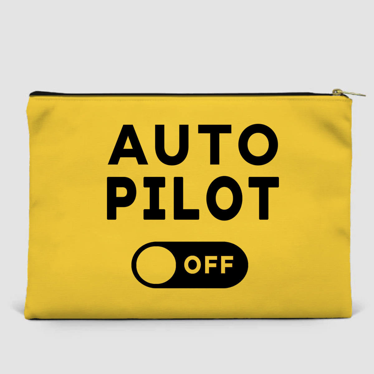 Auto Pilot Off Designed Zipper Pouch