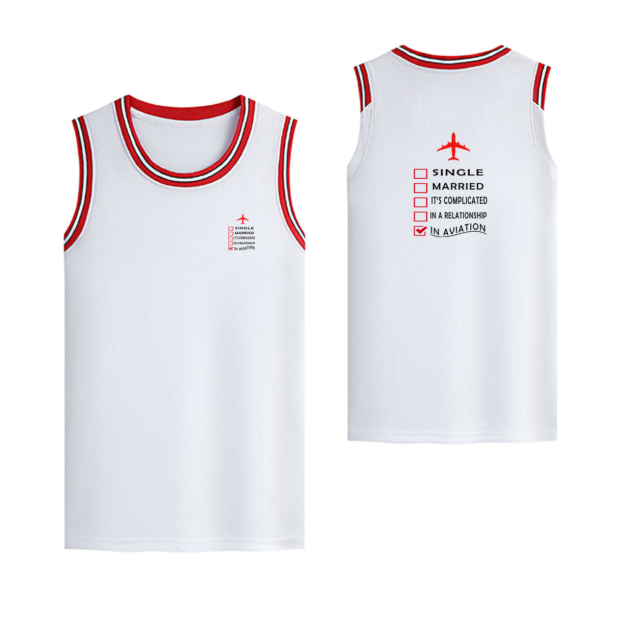 In Aviation Designed Basketball Style Sports Tank Tops