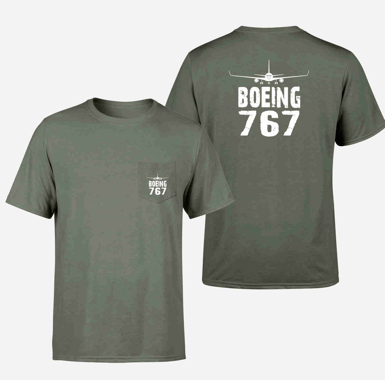 Boeing 767 & Plane Designed Pocket T-Shirts