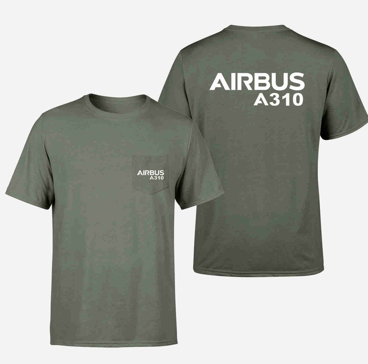 Airbus A310 & Text Designed Pocket T-Shirts