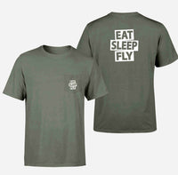 Thumbnail for Eat Sleep Fly Designed Pocket T-Shirts