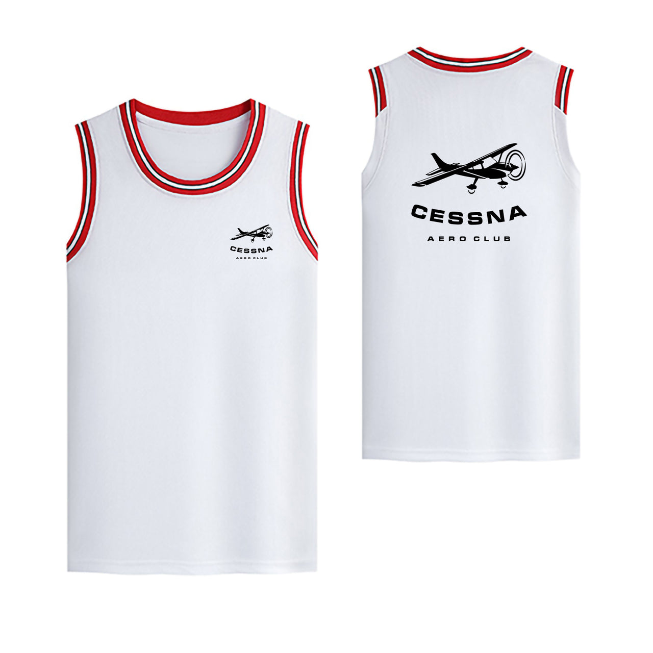 Cessna Aeroclub Designed Basketball Style Sports Tank Tops