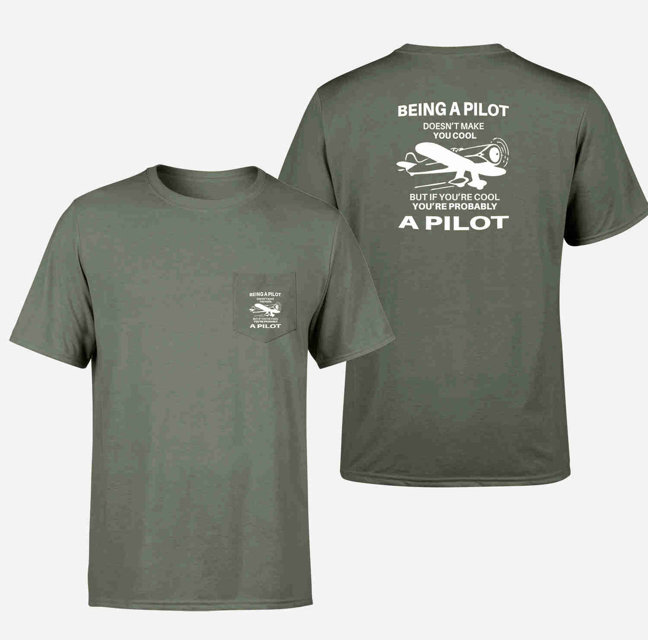 If You're Cool You're Probably a Pilot Designed Pocket T-Shirts