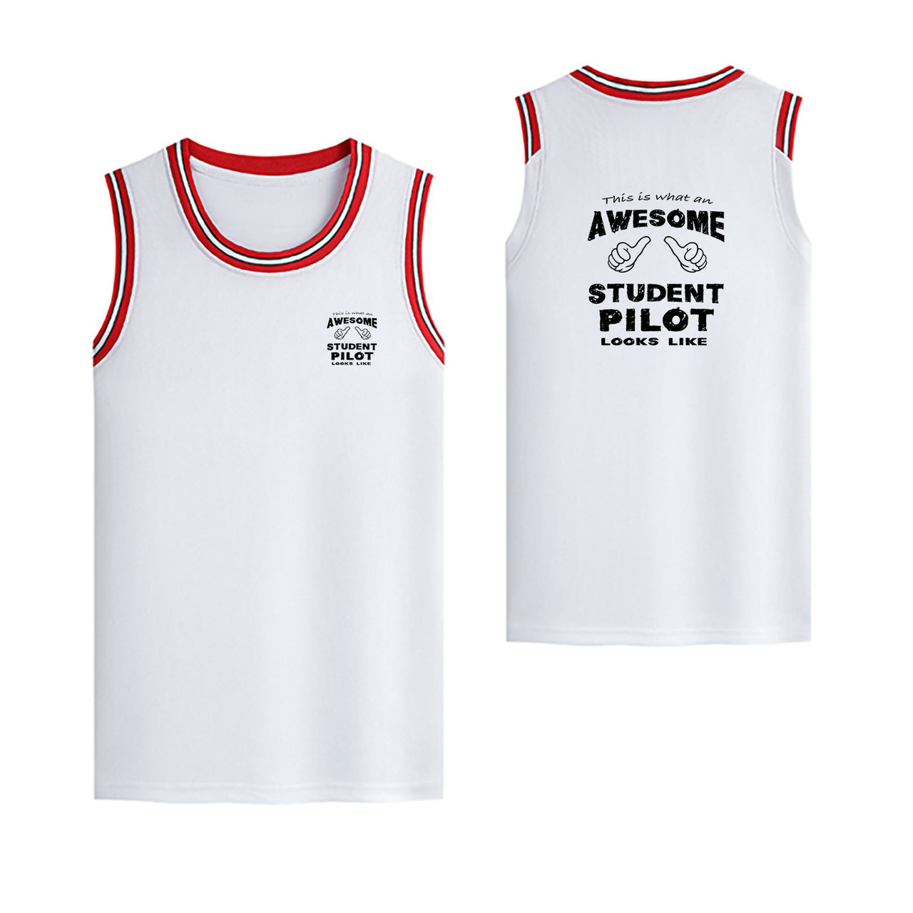 Student Pilot Designed Basketball Style Sports Tank Tops