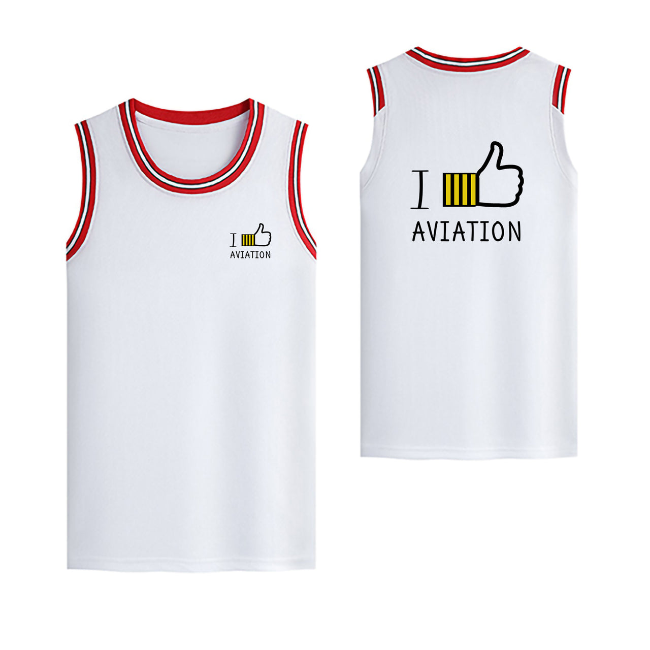 I Like Aviation Designed Basketball Style Sports Tank Tops