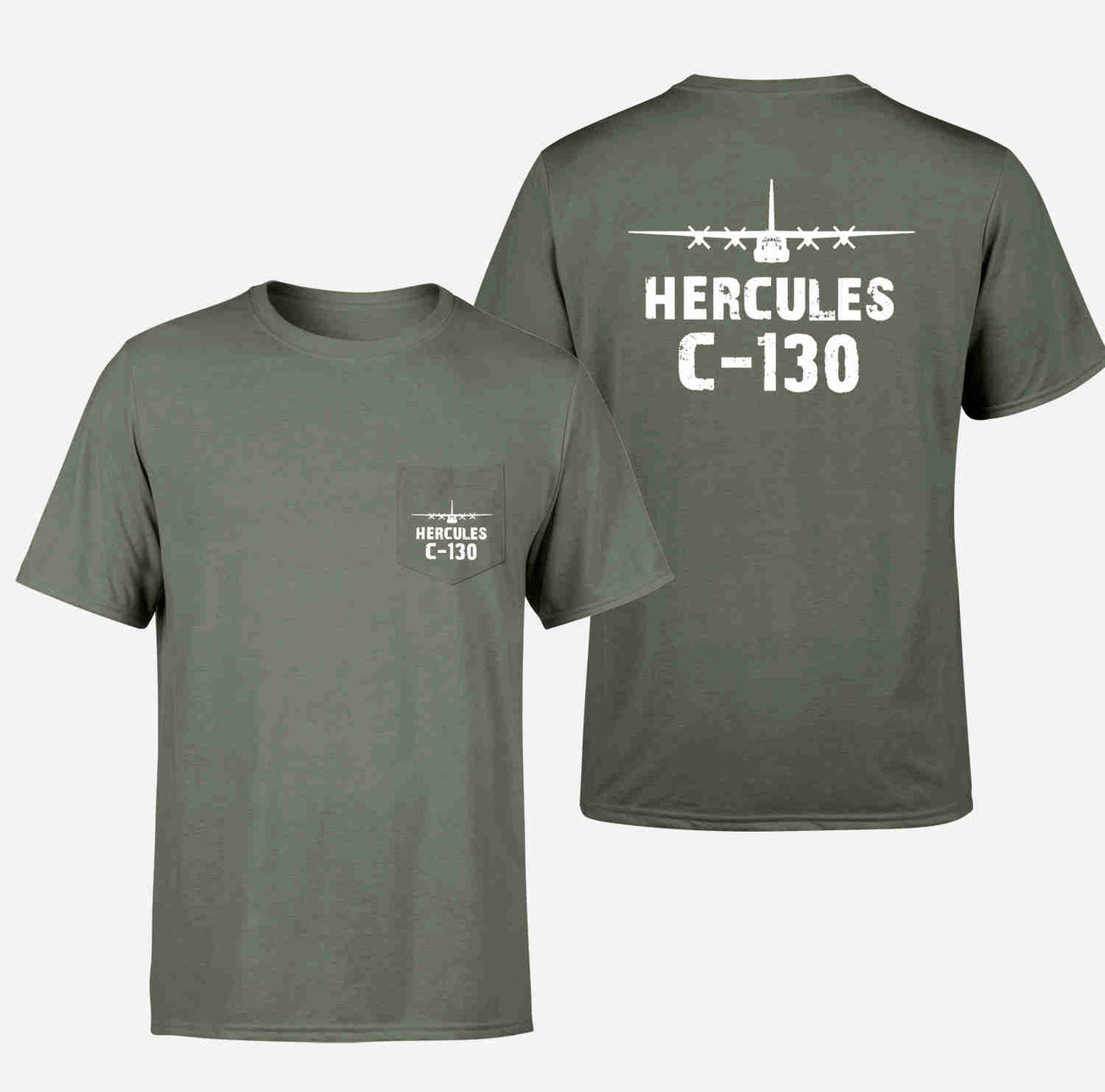 Hercules C-130 & Plane Designed Pocket T-Shirts