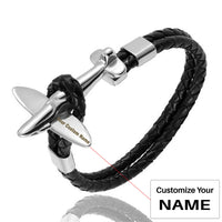 Thumbnail for Small Airplane Designed Leather Bracelets